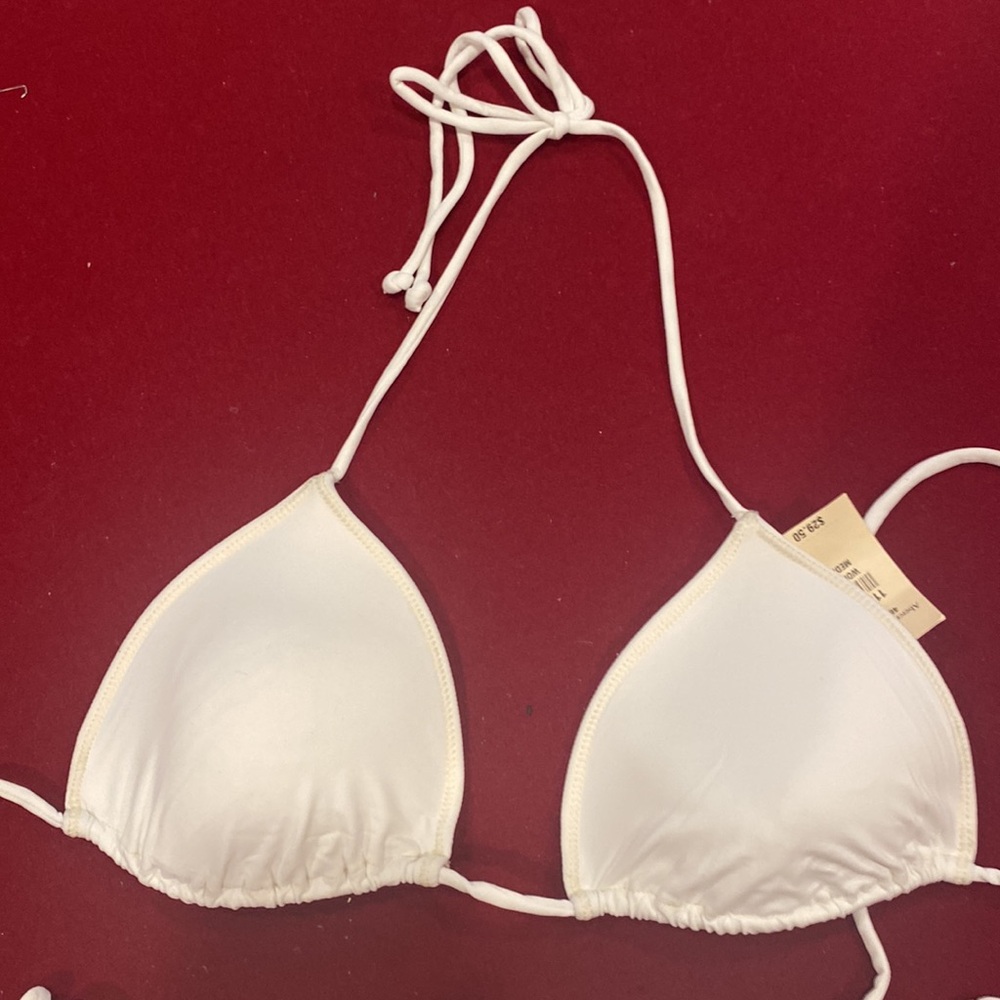 New with tags Abercrombie & Fitch white bikini M Top S bottom swimsuit - Picture 4 of 8
